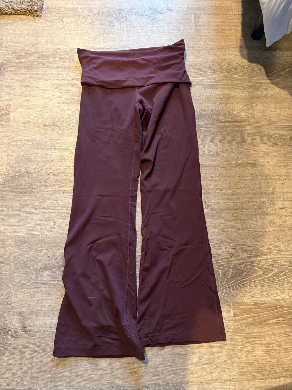 Lululemon Fold-Over Waist Wide-Leg Pants in Deep Burgundy